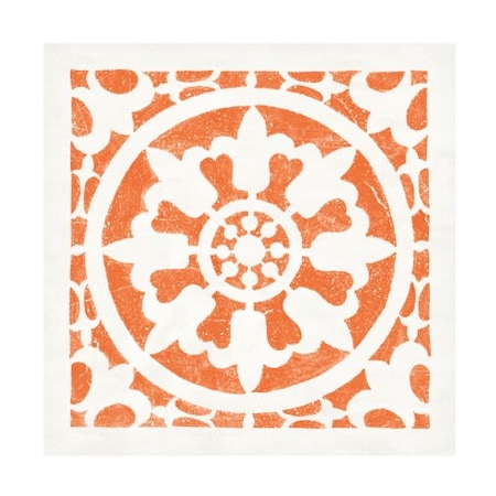 Moira Hershey 'Hacienda Tile II Bright Orange' Canvas Art,35x35